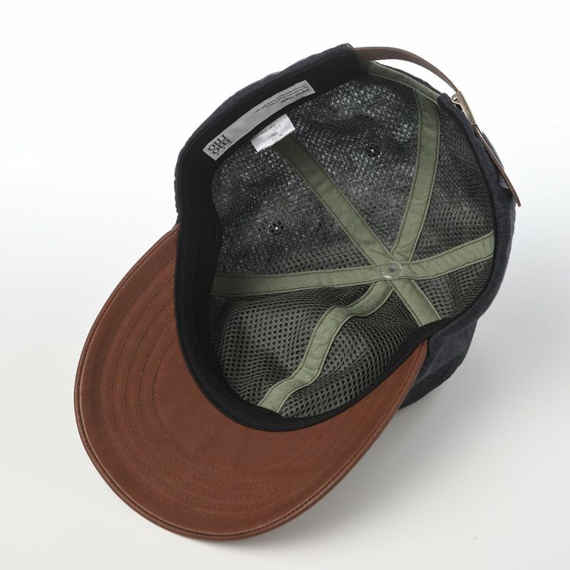 モーノのベースボールキャップ Linen & Leather  cap（リネン＆レザーキャップ） ネイビー
