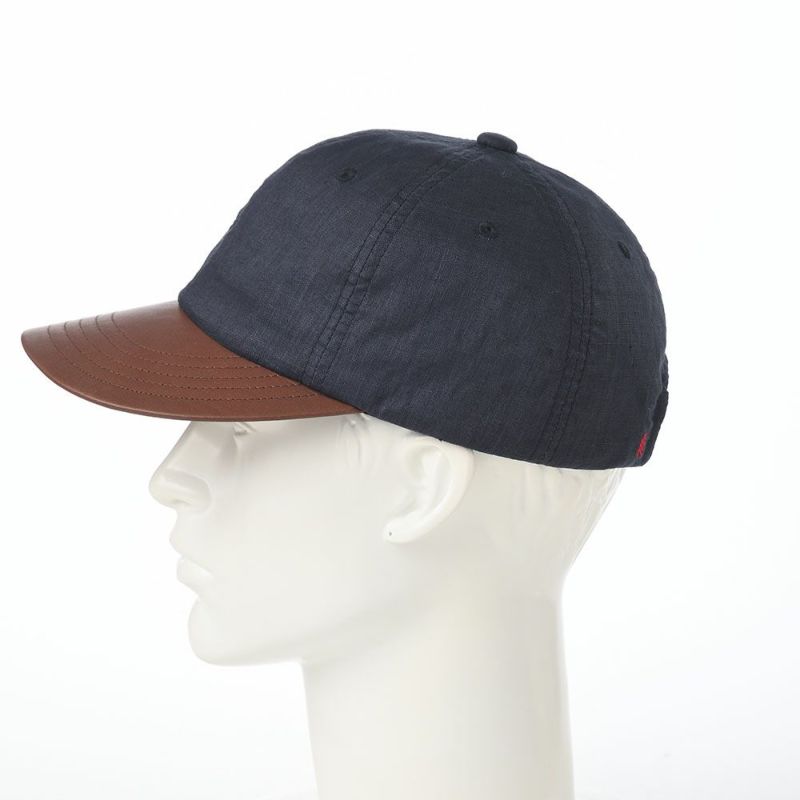 モーノのベースボールキャップ Linen & Leather  cap（リネン＆レザーキャップ） ネイビー