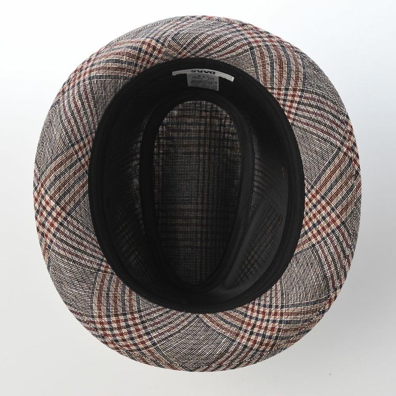 ダックスのソフトハット Hat Linen Glen Check（ハット リネン グレンチェック） D2006 ブラウン