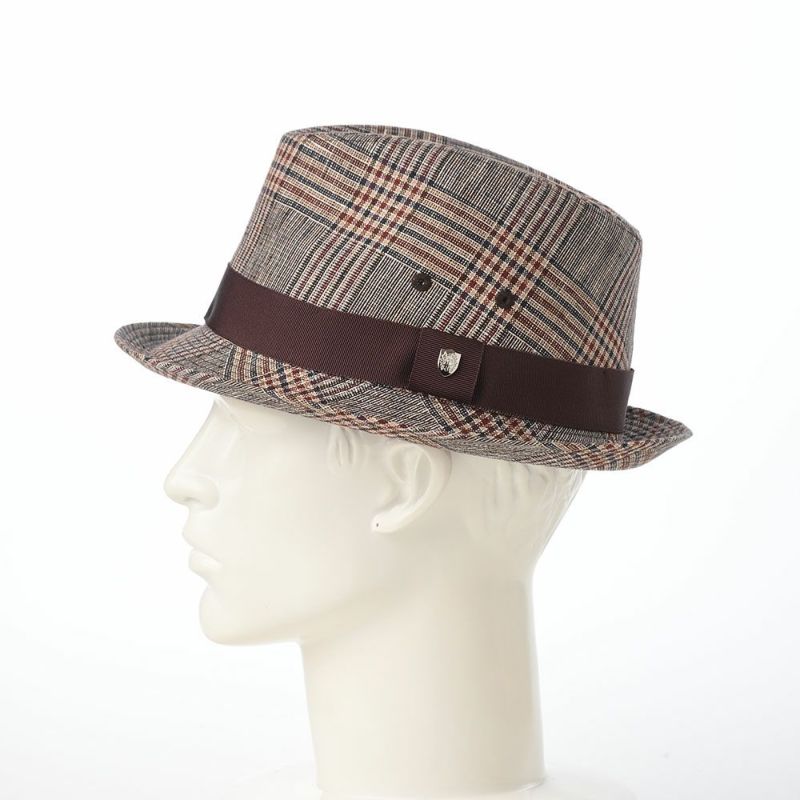 ダックスのソフトハット Hat Linen Glen Check（ハット リネン グレンチェック） D2006 ブラウン