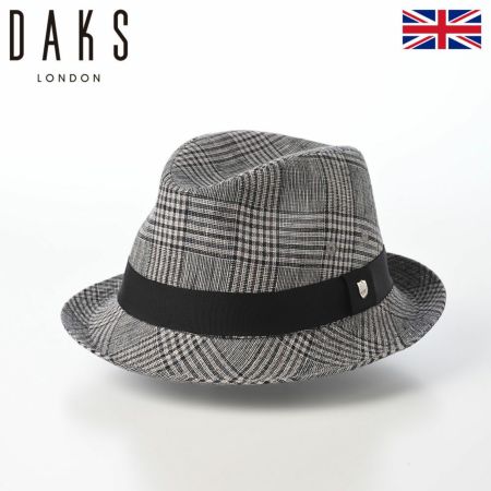 ダックスのソフトハット Hat Linen Glen Check（ハット リネン グレンチェック） D2006 グレー