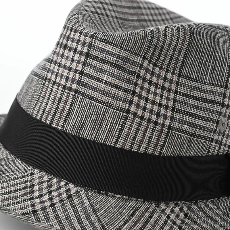 ダックスのソフトハット Hat Linen Glen Check（ハット リネン グレンチェック） D2006 グレー