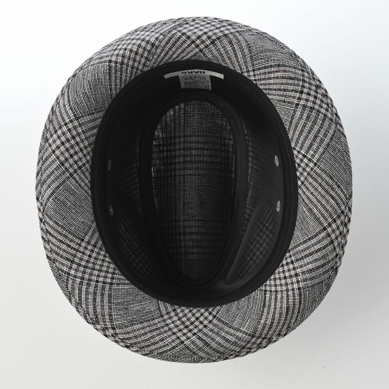 ダックスのソフトハット Hat Linen Glen Check（ハット リネン グレンチェック） D2006 グレー