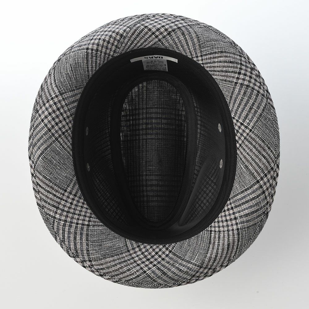 ダックスのソフトハット Hat Linen Glen Check（ハット リネン グレンチェック） D2006 グレー