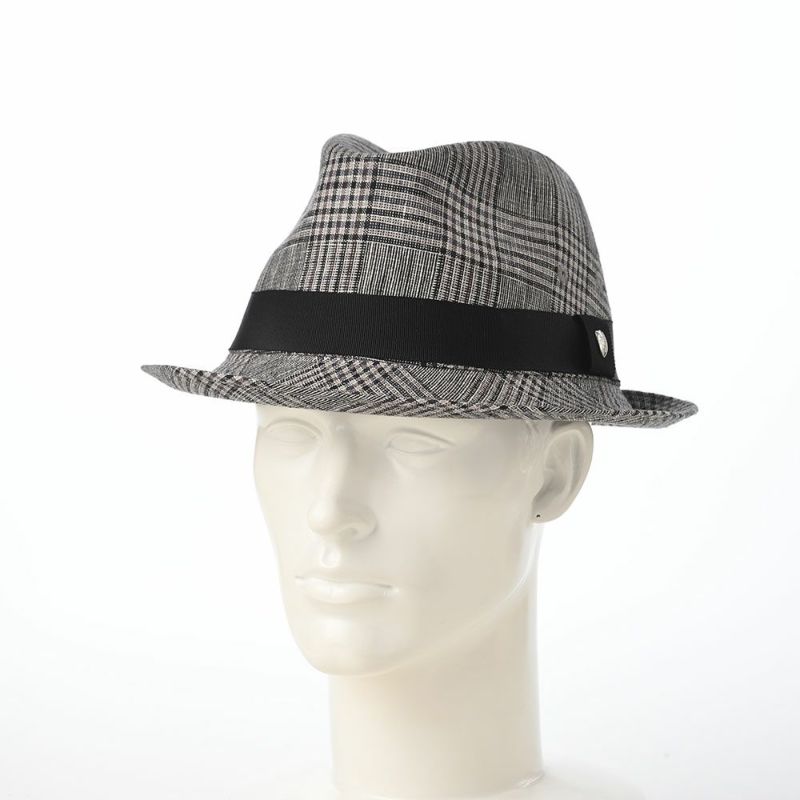 ダックスのソフトハット Hat Linen Glen Check（ハット リネン グレンチェック） D2006 グレー