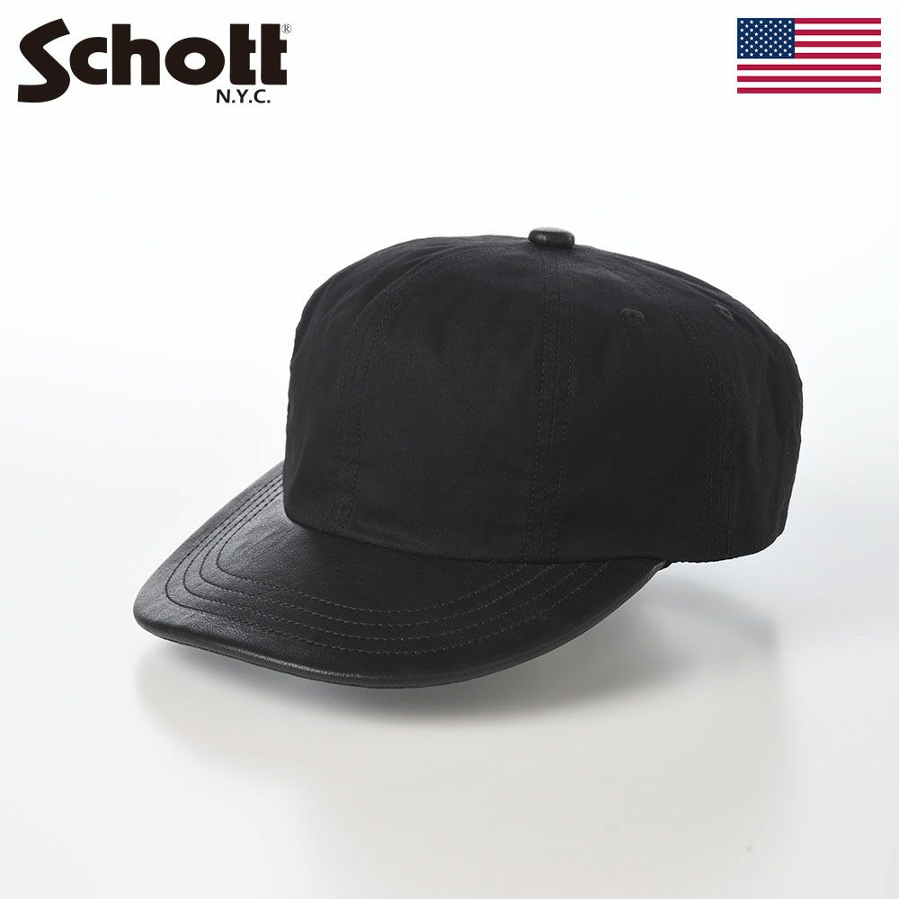ショットのキャップ PARAFIN LEATHER 8P CAP（パラフィン レザー 8P キャップ） SC119 ブラック
