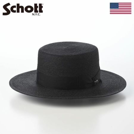 ショットのボーターハット RAFFIA BRAID BOATER HAT（ラフィア ブレード ボーターハット） SC126 ブラック