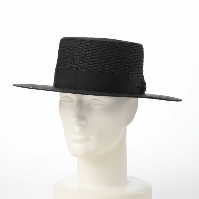 ショットのボーターハット RAFFIA BRAID BOATER HAT（ラフィア ブレード ボーターハット） SC126 ブラック