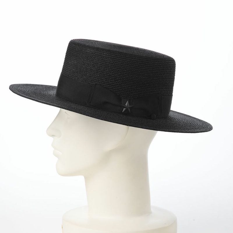 ショットのボーターハット RAFFIA BRAID BOATER HAT（ラフィア ブレード ボーターハット） SC126 ブラック