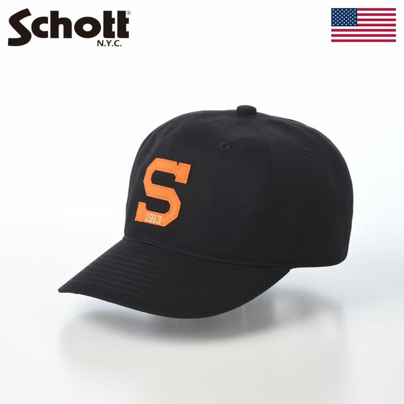 ショットのキャップ S FELT WAPPEN BASEBALL CAP（S フェルトワッペン ベースボールキャップ） SC131 ブラック
