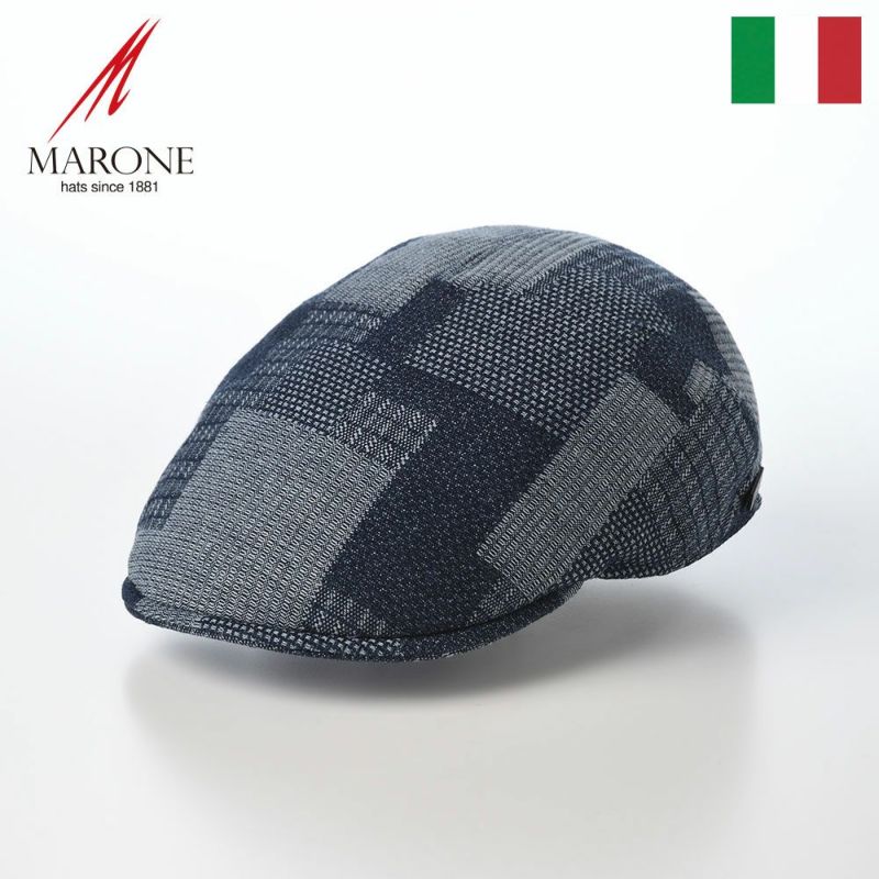 マローネのハンチング Patchwork Berretto（パッチワーク ベレット） CT837 ブルー