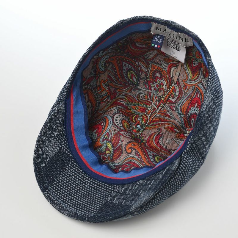 マローネのハンチング Patchwork Berretto（パッチワーク ベレット） CT837 ブルー