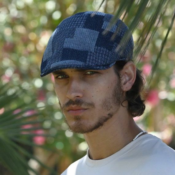 マローネのハンチング Patchwork Berretto（パッチワーク ベレット） CT837 ブルー