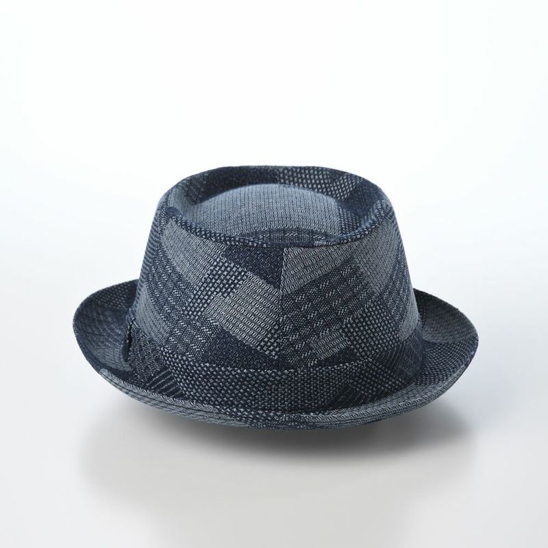マローネのソフトハット Porkpie Patchwork（ポークパイ パッチワーク） MT367 ブルー