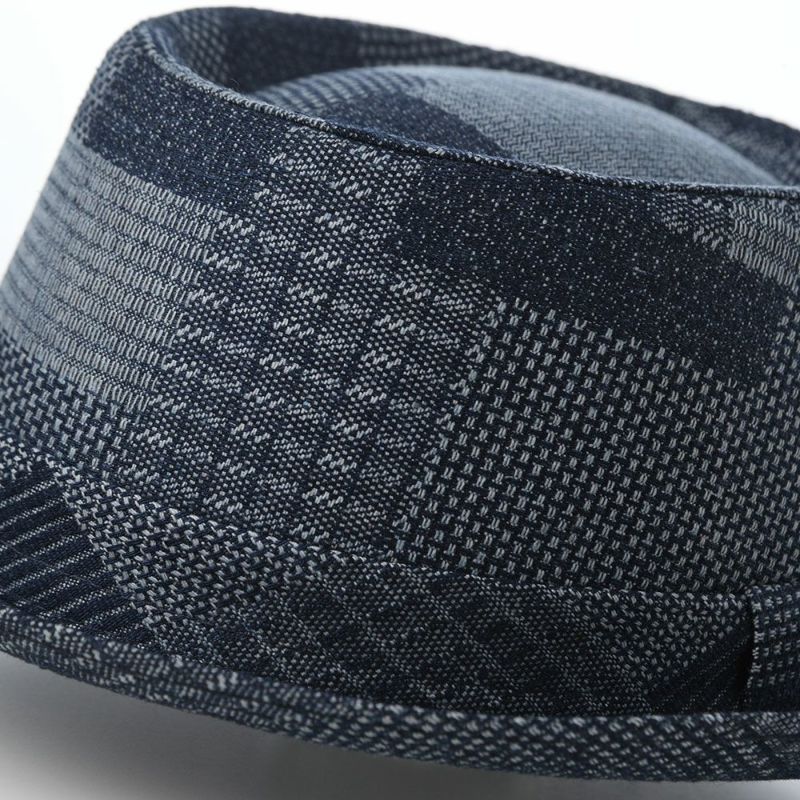 マローネのソフトハット Porkpie Patchwork（ポークパイ パッチワーク） MT367 ブルー