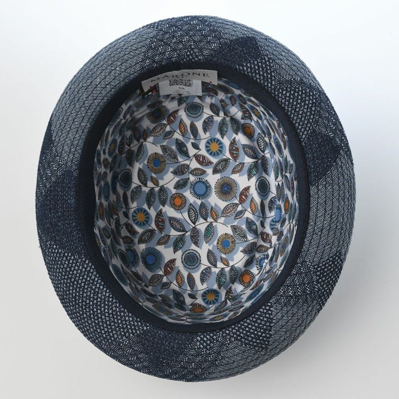 マローネのソフトハット Porkpie Patchwork（ポークパイ パッチワーク） MT367 ブルー