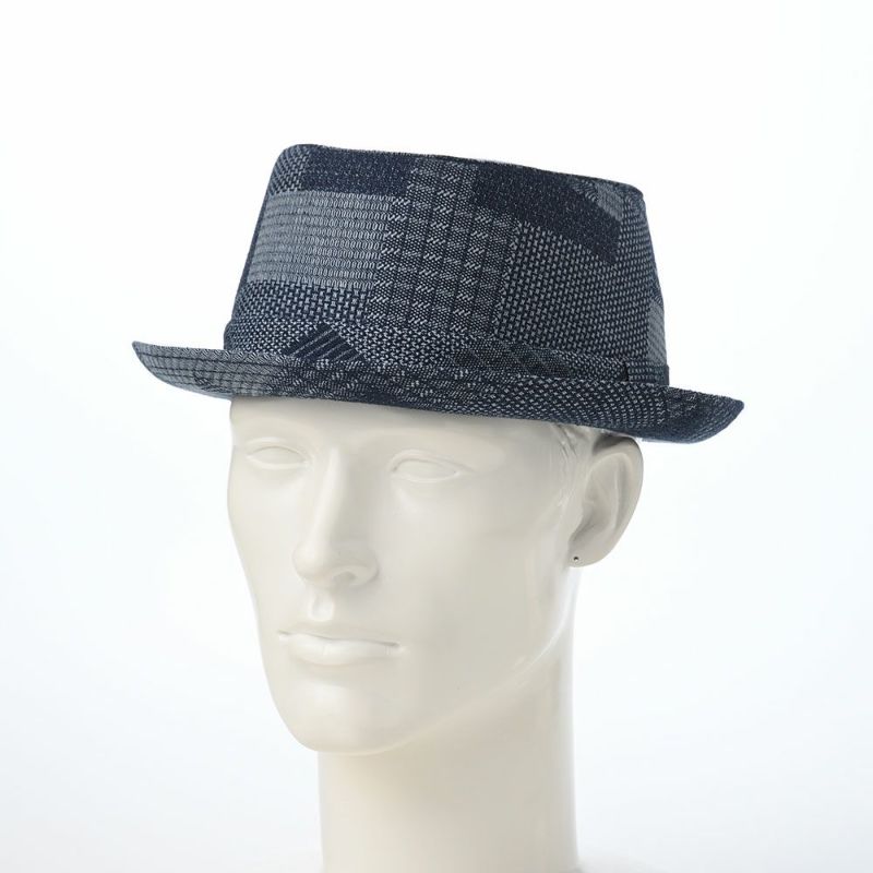 マローネのソフトハット Porkpie Patchwork（ポークパイ パッチワーク） MT367 ブルー