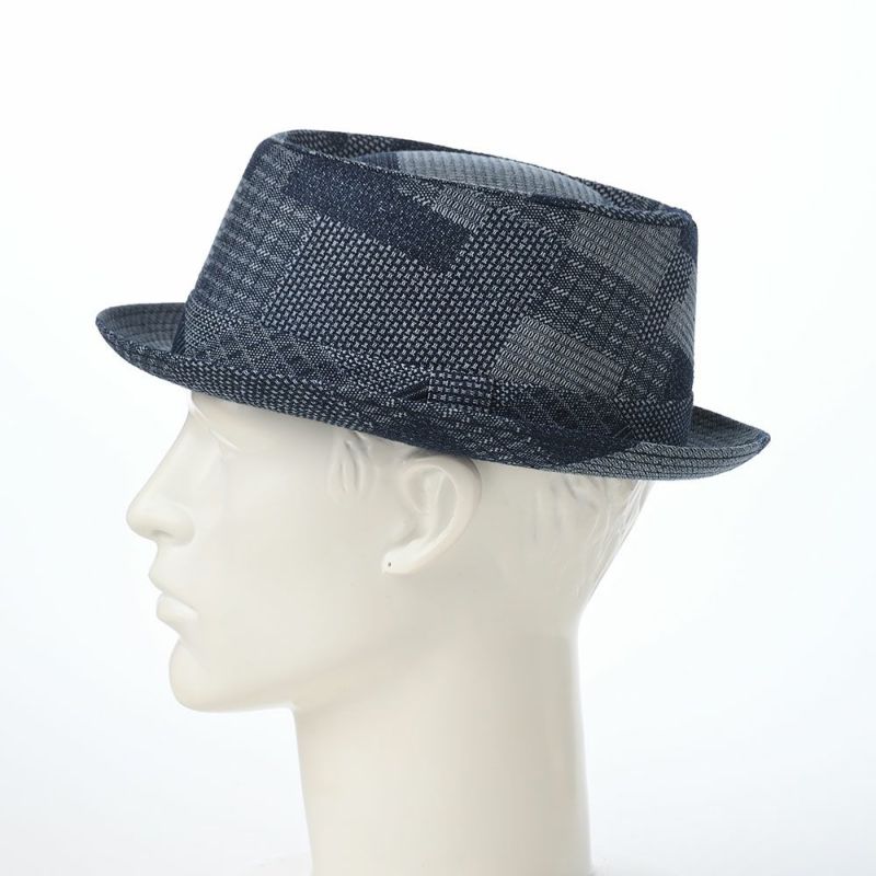 マローネのソフトハット Porkpie Patchwork（ポークパイ パッチワーク） MT367 ブルー
