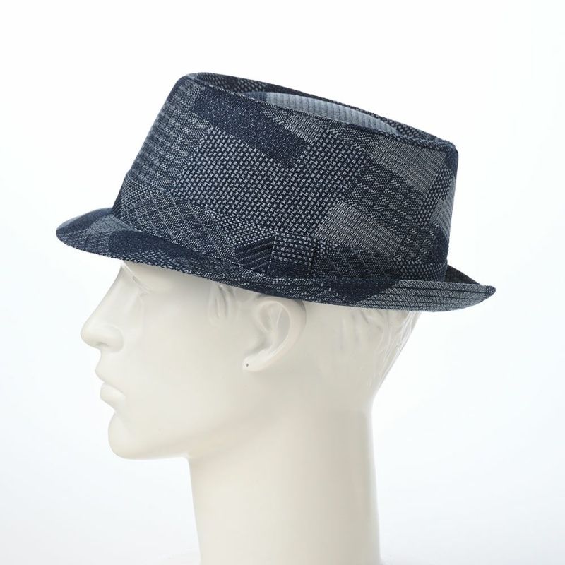 マローネのソフトハット Porkpie Patchwork（ポークパイ パッチワーク） MT367 ブルー