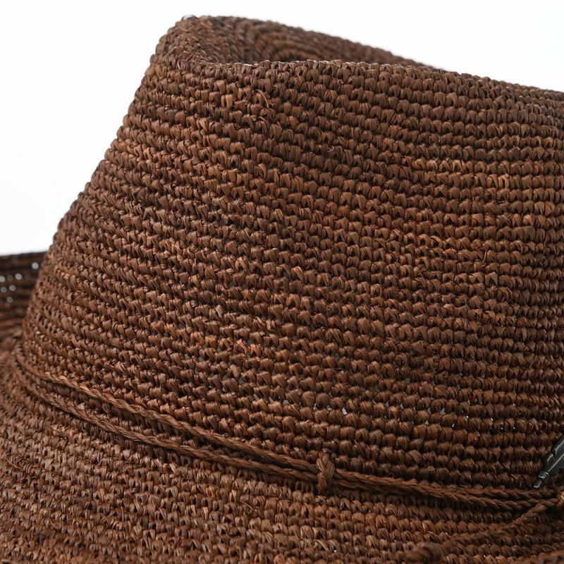 ステットソンのラフィアハット SINGLE CROCHET RAFFIA（シングルクロシェ ラフィア） SE804 ブラウン