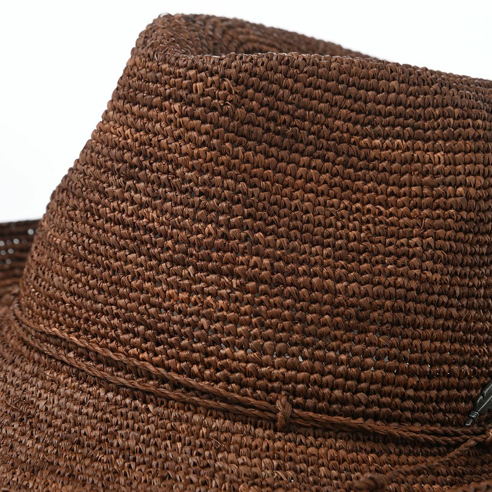 ステットソンのラフィアハット SINGLE CROCHET RAFFIA（シングルクロシェ ラフィア） SE804 ブラウン