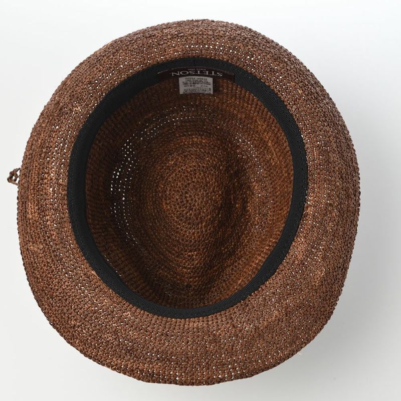 ステットソンのラフィアハット SINGLE CROCHET RAFFIA（シングルクロシェ ラフィア） SE804 ブラウン