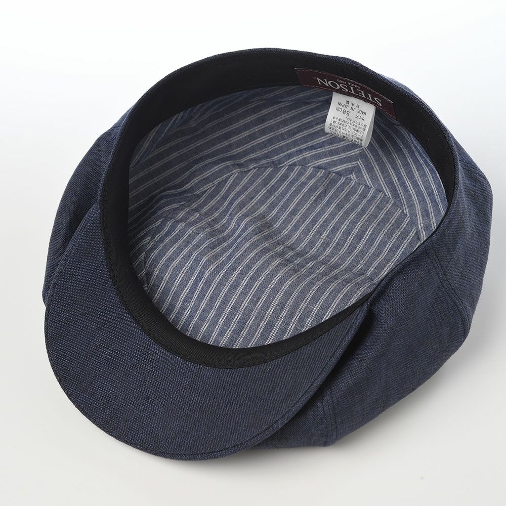 ステットソンのキャスケット LINEN CHAMBRAY CASKET（リネンシャンブレー キャスケット） SE808 ネイビー