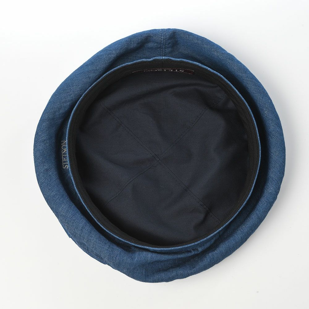 ステットソンのベレー帽 COTTON LINEN LIGHT DENIM BERET（コットン リネン ライトデニム ベレー） SE816 ブルー