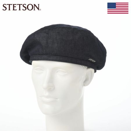 ステットソンのベレー帽 COTTON LINEN LIGHT DENIM BERET（コットン リネン ライトデニム ベレー） SE816 ダークネイビー