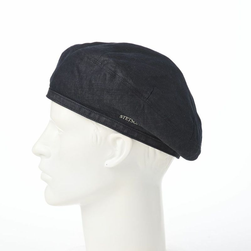 ステットソンのベレー帽 COTTON LINEN LIGHT DENIM BERET（コットン リネン ライトデニム ベレー） SE816 ダークネイビー