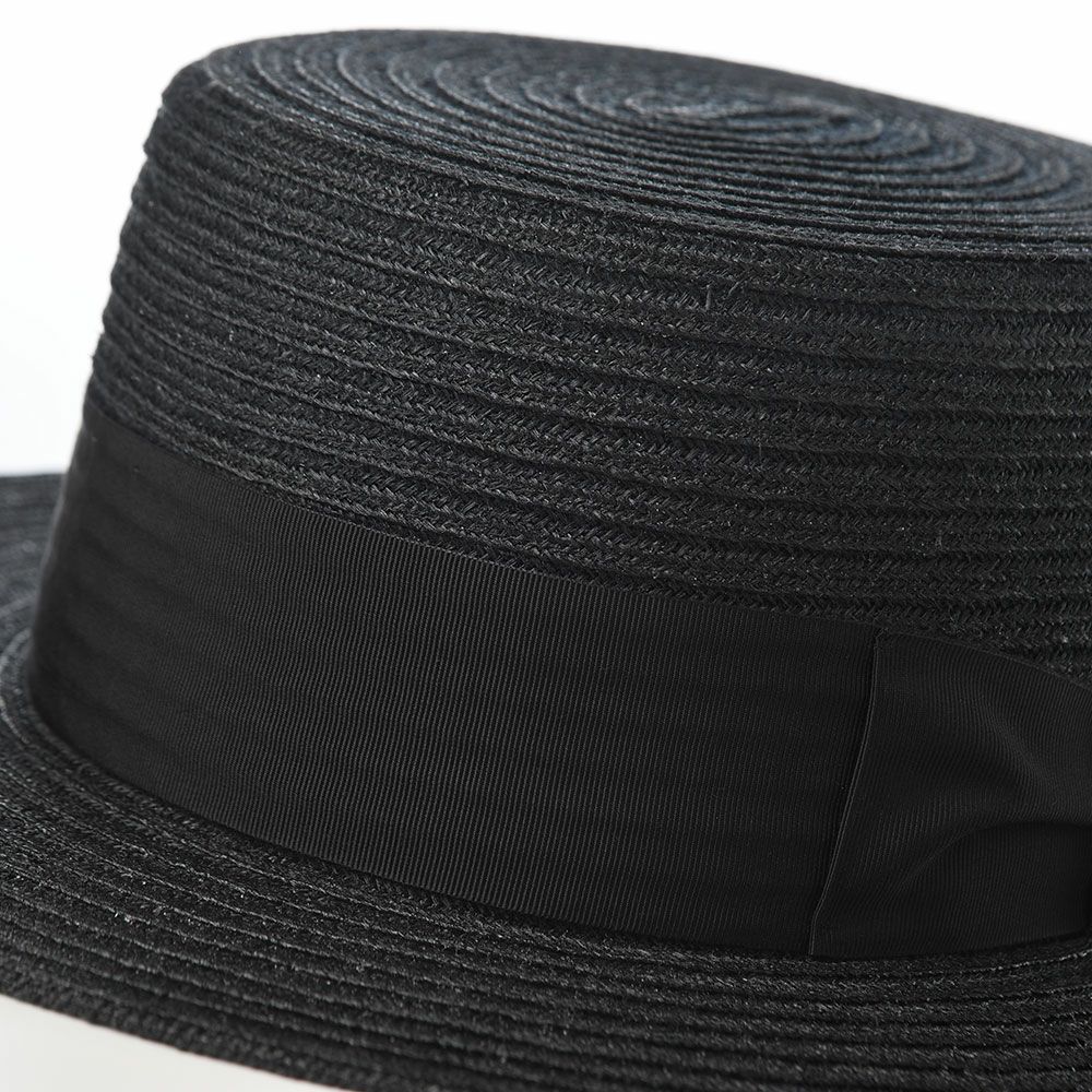 ステットソンのカンカン帽 LINEN BRAID KANKAN HAT（リネンブレード カンカンハット） SE821 ブラック
