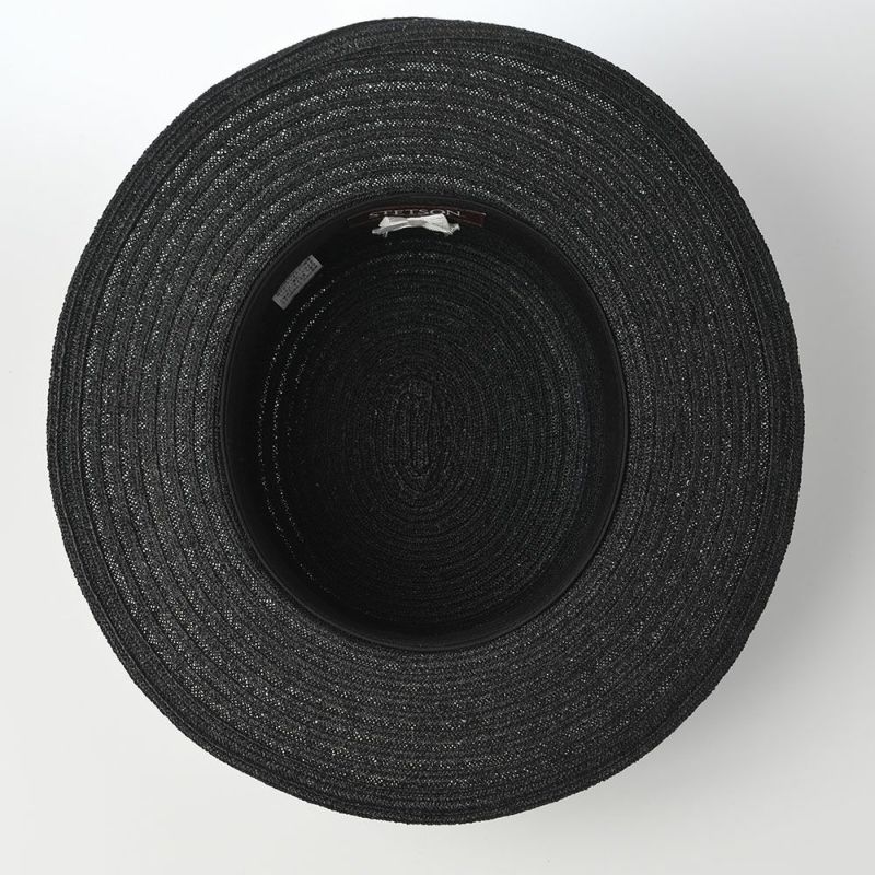 ステットソンのカンカン帽 LINEN BRAID KANKAN HAT（リネンブレード カンカンハット） SE821 ブラック