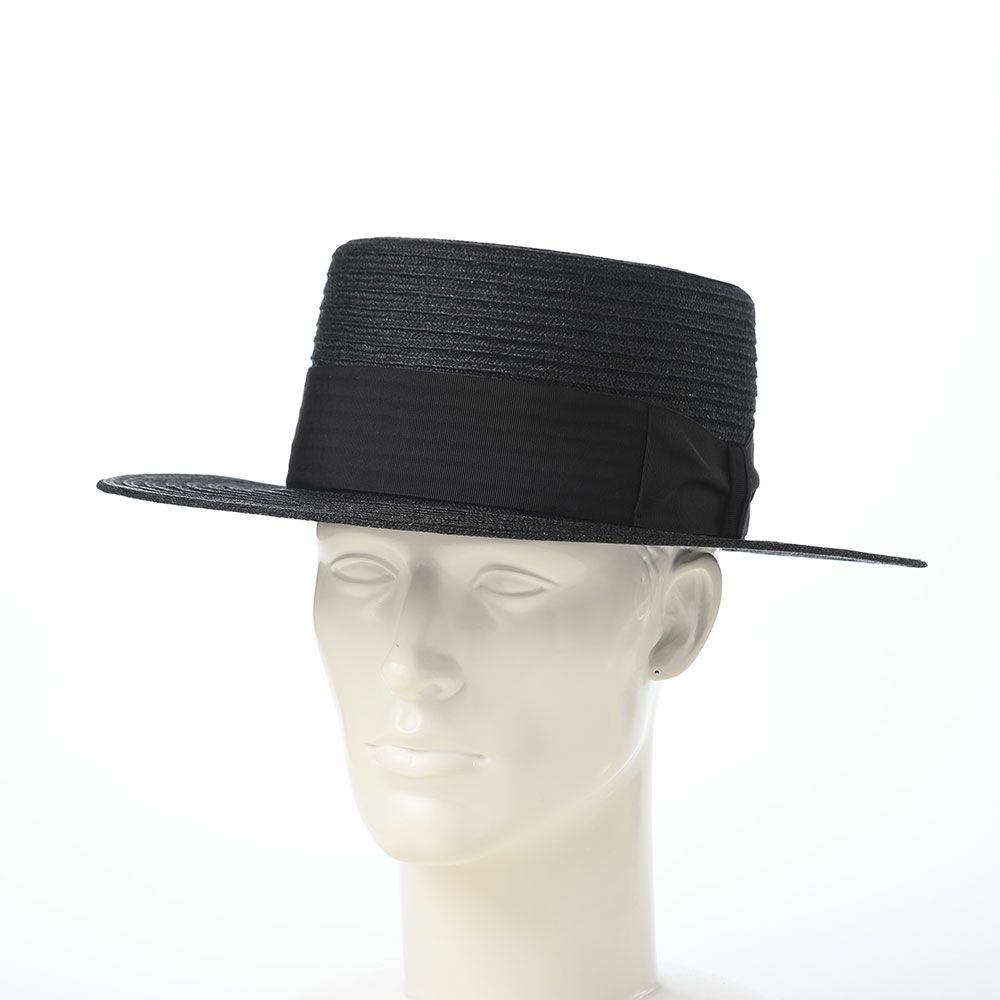 ステットソンのカンカン帽 LINEN BRAID KANKAN HAT（リネンブレード カンカンハット） SE821 ブラック