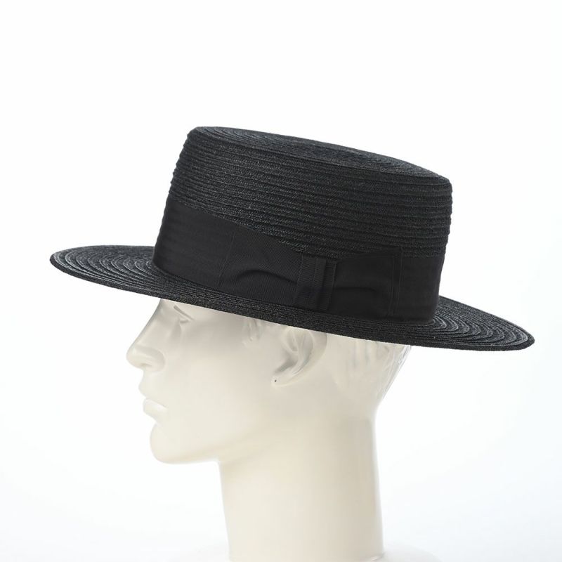 ステットソンのカンカン帽 LINEN BRAID KANKAN HAT（リネンブレード カンカンハット） SE821 ブラック