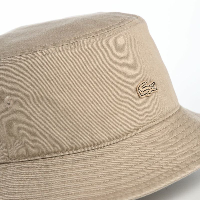 ラコステのバケットハット BIOWASH BUCKET HAT（バイオウォッシュ バケットハット） L1358 ベージュ