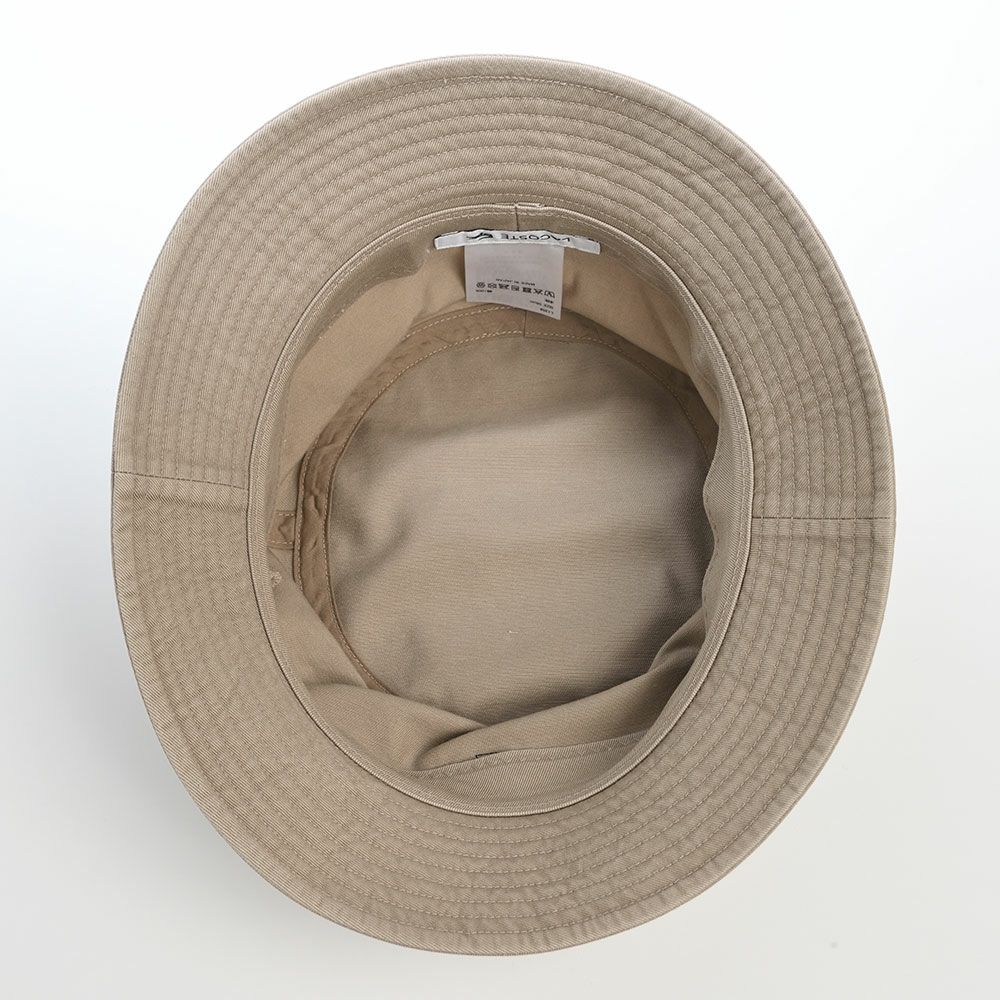ラコステのバケットハット BIOWASH BUCKET HAT（バイオウォッシュ バケットハット） L1358 ベージュ