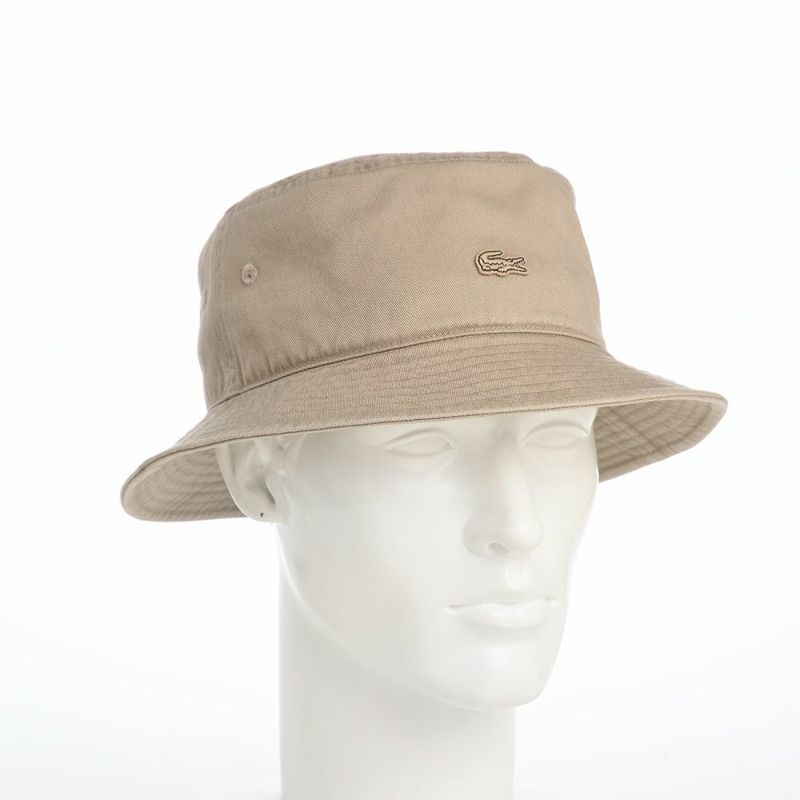 ラコステのバケットハット BIOWASH BUCKET HAT（バイオウォッシュ バケットハット） L1358 ベージュ