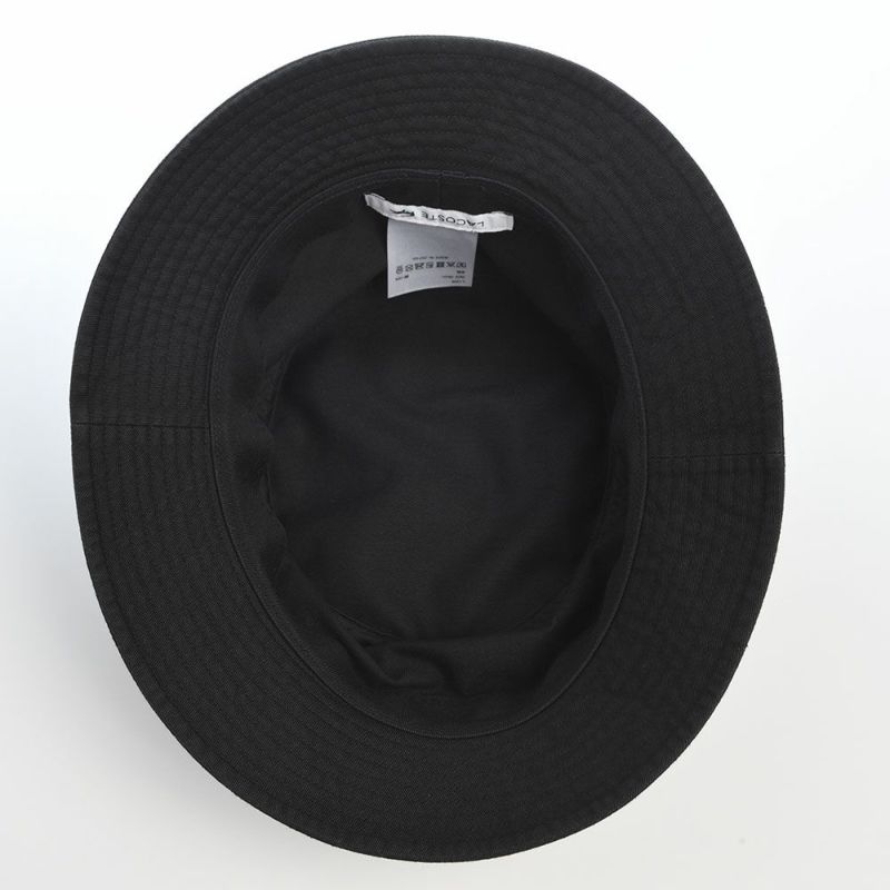 ラコステのバケットハット BIOWASH BUCKET HAT（バイオウォッシュ バケットハット） L1358 ブラック