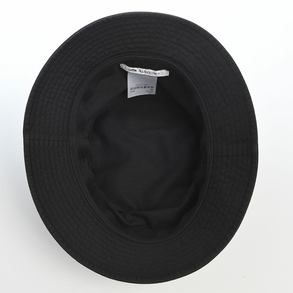 ラコステのバケットハット BIOWASH BUCKET HAT（バイオウォッシュ バケットハット） L1358 ブラック
