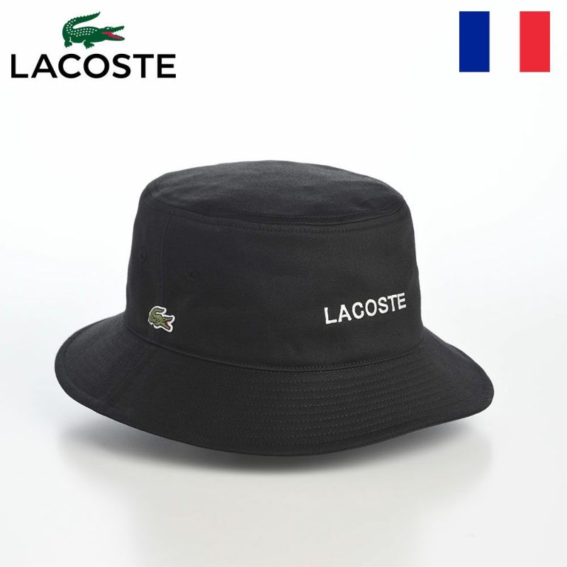ラコステのバケットハット LACOSTE EMB BUCKET HAT（ラコステ エンブロイダリー バケットハット） L1371 ブラック