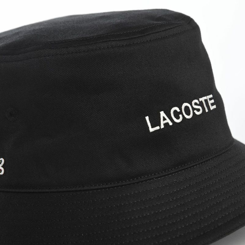 ラコステのバケットハット LACOSTE EMB BUCKET HAT（ラコステ エンブロイダリー バケットハット） L1371 ブラック