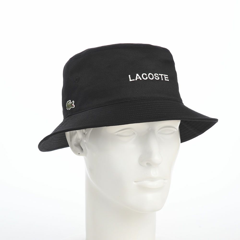 ラコステのバケットハット LACOSTE EMB BUCKET HAT（ラコステ エンブロイダリー バケットハット） L1371 ブラック