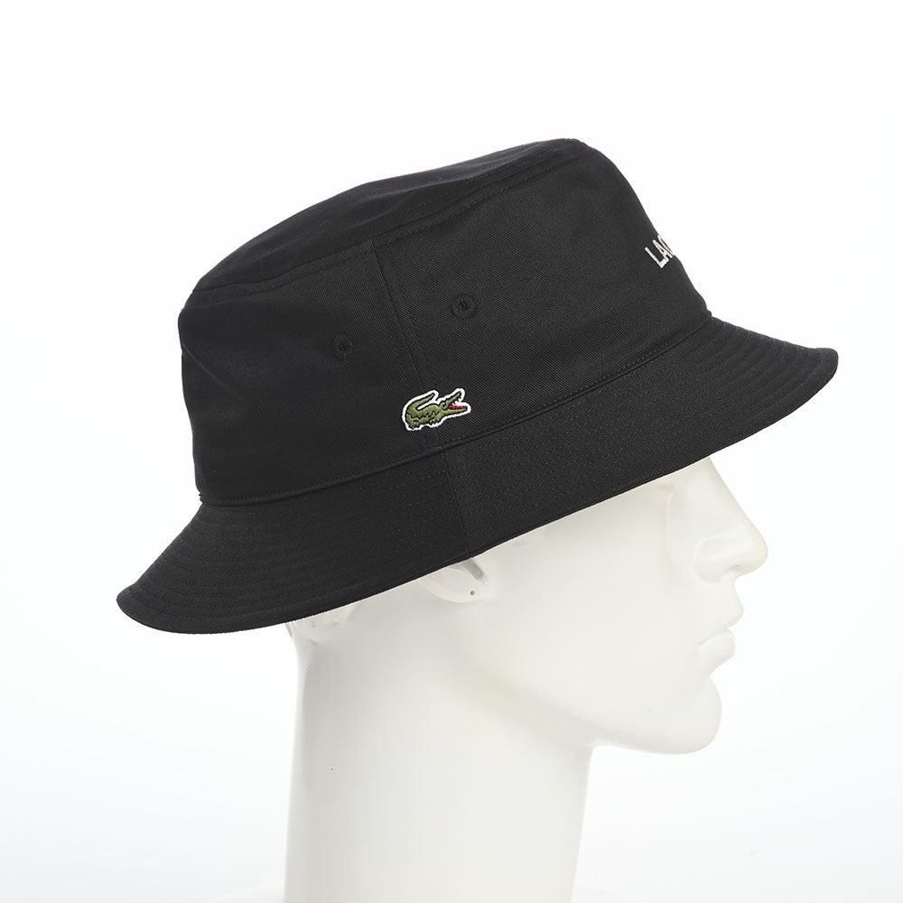 ラコステのバケットハット LACOSTE EMB BUCKET HAT（ラコステ エンブロイダリー バケットハット） L1371 ブラック