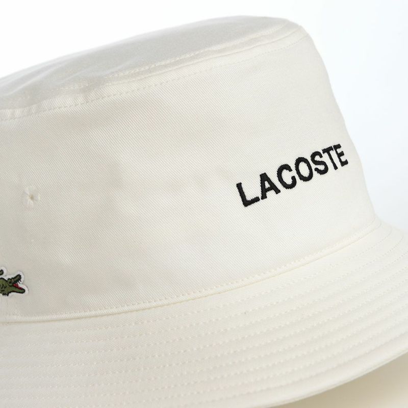 ラコステのバケットハット LACOSTE EMB BUCKET HAT（ラコステ エンブロイダリー バケットハット） L1371 オフホワイト
