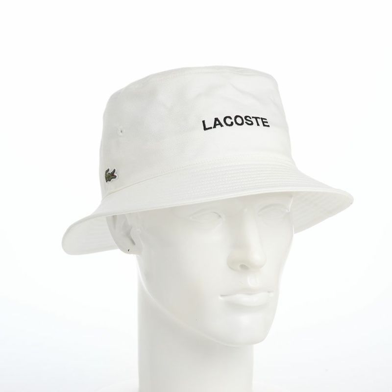 ラコステのバケットハット LACOSTE EMB BUCKET HAT（ラコステ エンブロイダリー バケットハット） L1371 オフホワイト