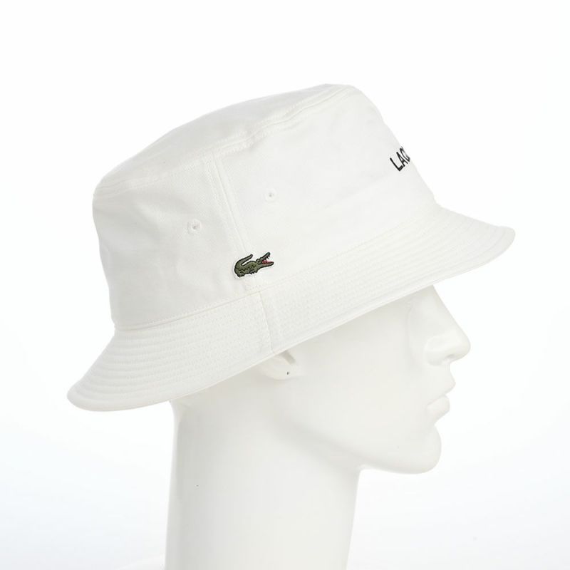 ラコステのバケットハット LACOSTE EMB BUCKET HAT（ラコステ エンブロイダリー バケットハット） L1371 オフホワイト