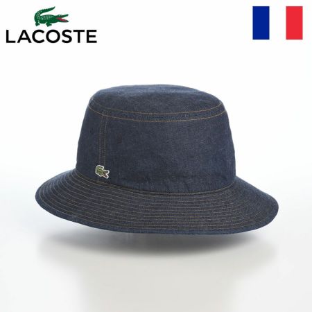 ラコステのバケットハット 8oz DENIM BUCKET HAT（8オンス デニム バケットハット） L7147 ネイビー