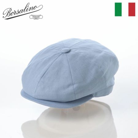 ボルサリーノのキャスケット Hunting Cesare Linen（ハンチング チェーザレ リネン） B15120 ブルー