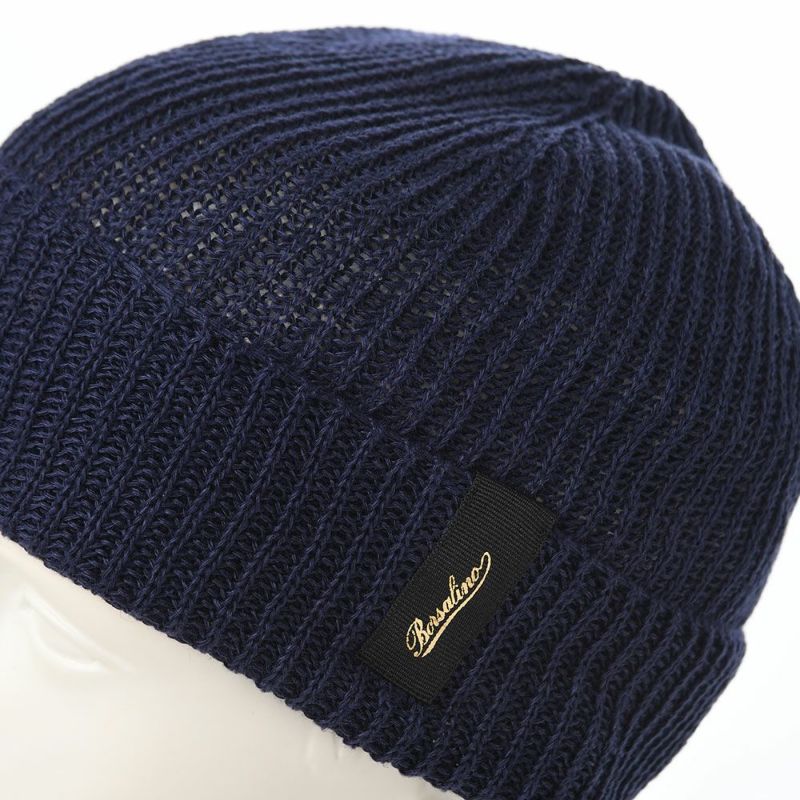 ボルサリーノのニット帽 Ren Linen Beanie（レン リネン ビーニー） 130391 ネイビー