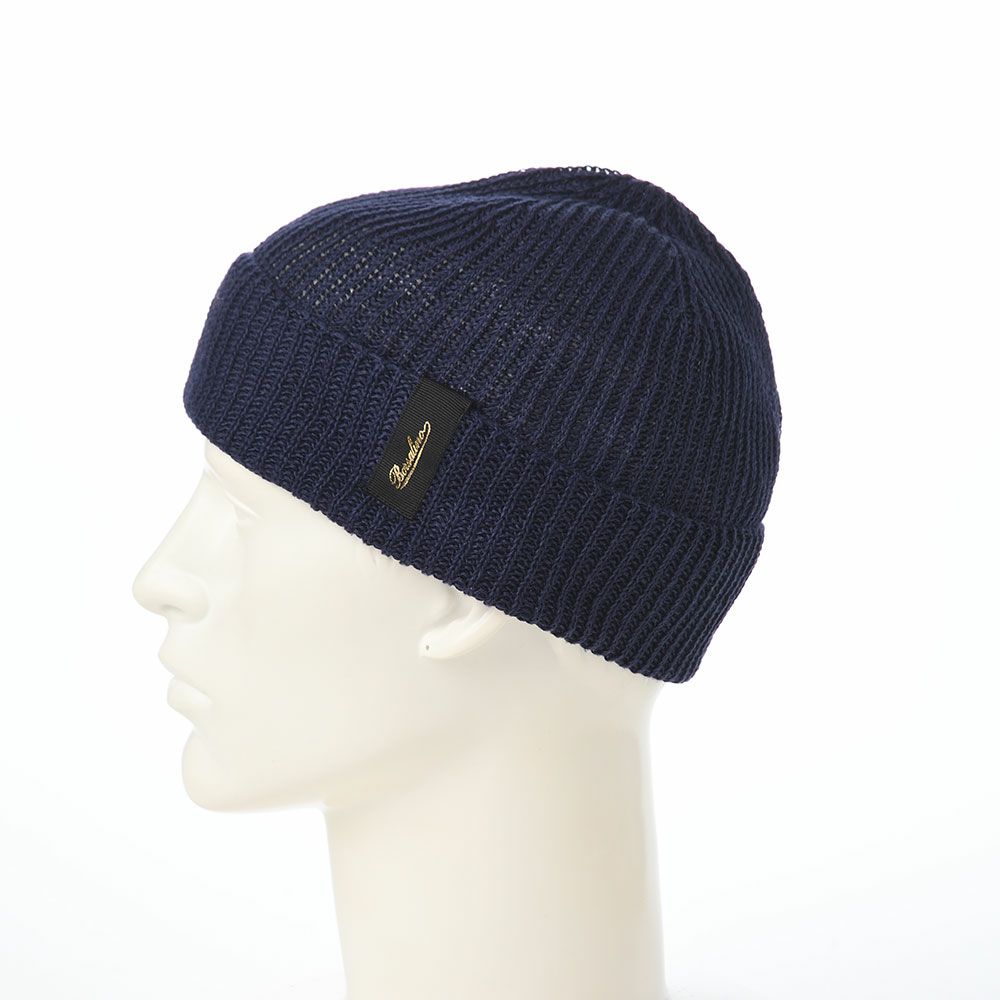 ボルサリーノのニット帽 Ren Linen Beanie（レン リネン ビーニー） 130391 ネイビー